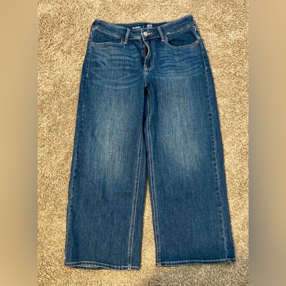 Old Navy High-Rise Wow Crop Wide Leg Jeans, Size 8
